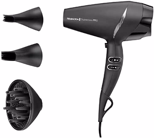 Remington Sèche-cheveux Professionnel [Puissance & Brillance] SupercarePro (Compact, Ionique, Séchage rapide à température saine,130km/h, Moteur AC longue durée, Température variable) AC7250